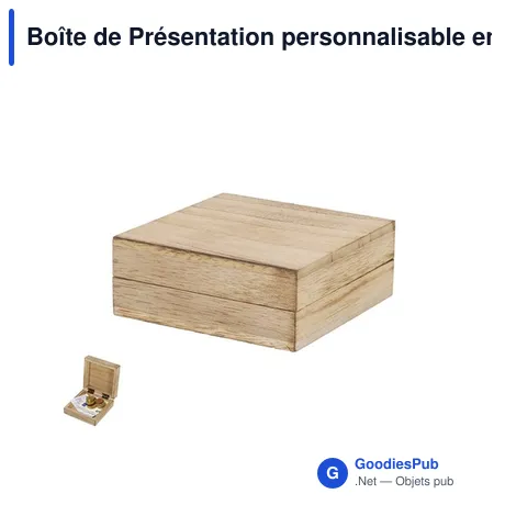 Boîte de Présentation personnalisable en bois naturel - Macalixavec logo