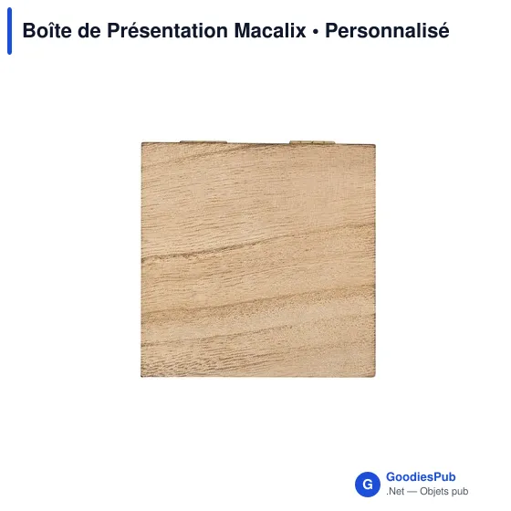 Boîte de Présentation personnalisable en bois naturel - Macalixavec logo - Image 2