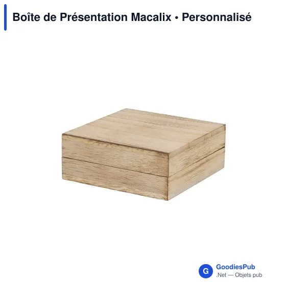 Boîte de Présentation personnalisable en bois naturel - Macalixavec logo - Image 3