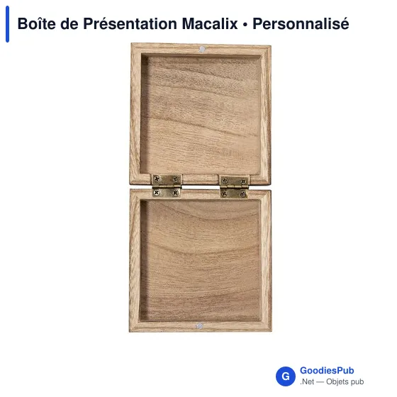Boîte de Présentation personnalisable en bois naturel - Macalixavec logo - Image 4
