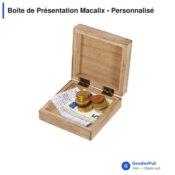 Boîte de Présentation personnalisable en bois naturel - Macalixavec logo - Image 5