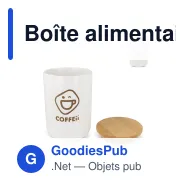 Boîte alimentaire personnalisable en céramique et bambou avec logo - 900 ml - Miniature 1
