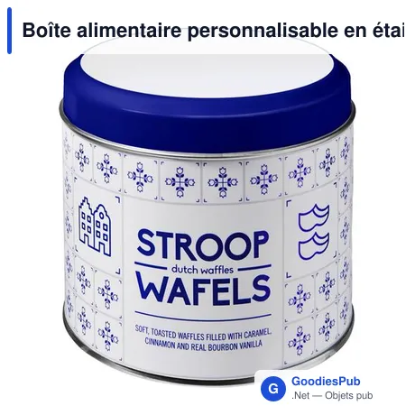 Boîte alimentaire personnalisable en étain avec logo - Sanvi