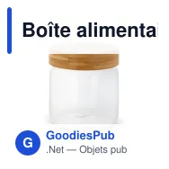 Boîte alimentaire personnalisable en verre et bambou avec logo - 600 ml - Miniature 2