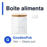 Boîte alimentaire personnalisable en verre et bambou avec logo - 900 ml - Miniature 1