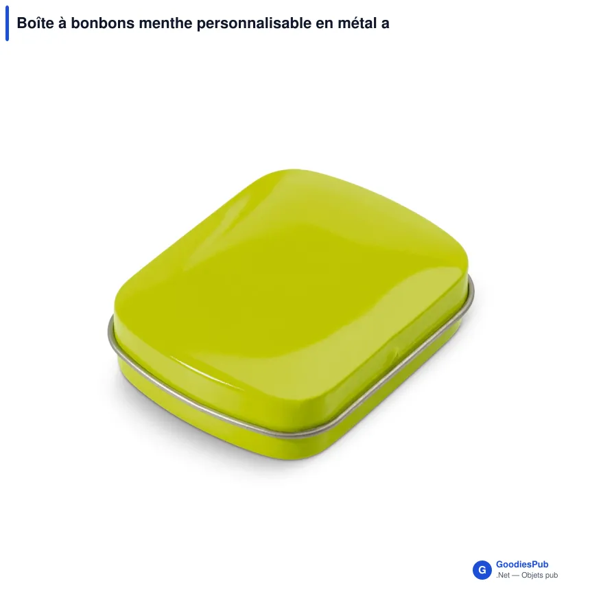 Boîte à bonbons menthe personnalisable en métal avec logo - Douze coloris - Image 2