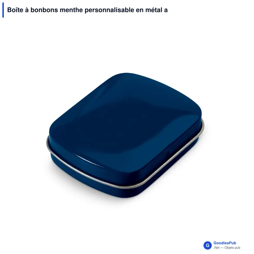 Boîte à bonbons menthe personnalisable en métal avec logo - Douze coloris - Image 4