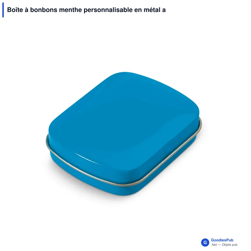 Boîte à bonbons menthe personnalisable en métal avec logo - Douze coloris - Image 7