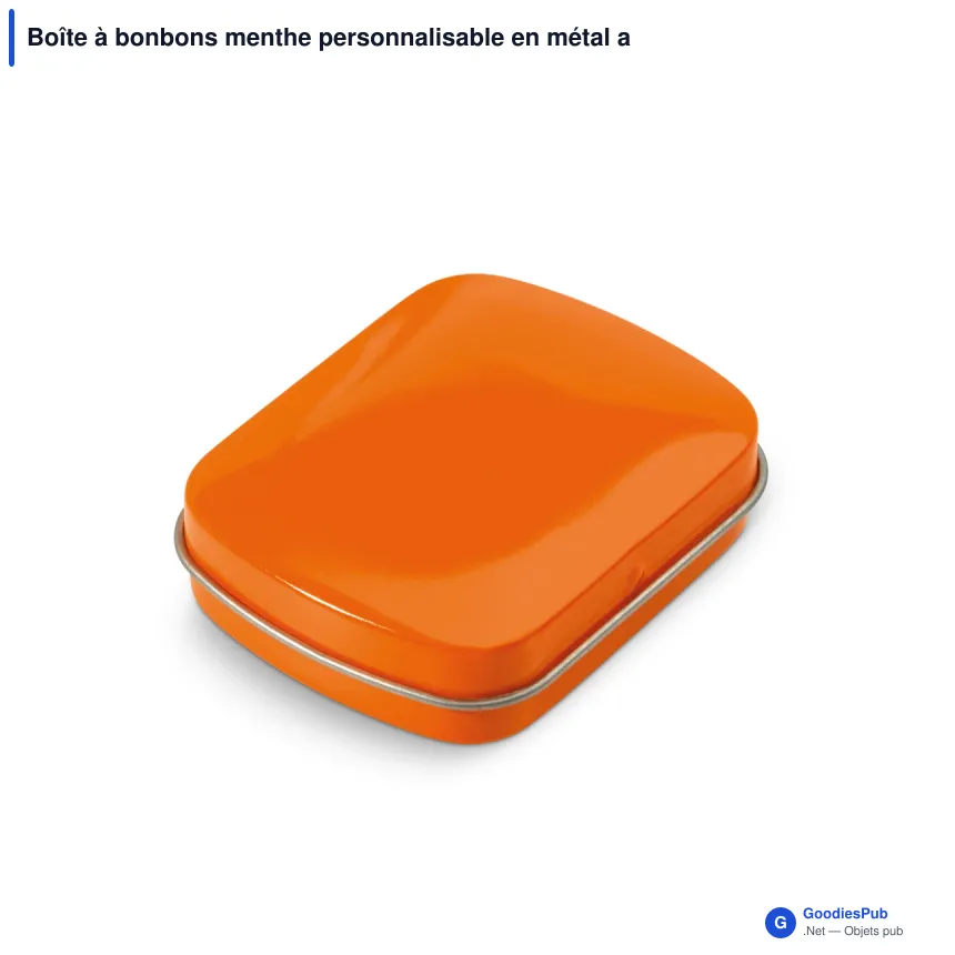 Boîte à bonbons menthe personnalisable en métal avec logo - Douze coloris - Image 8