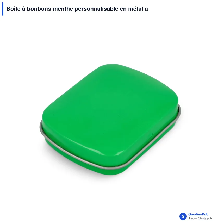 Boîte à bonbons menthe personnalisable en métal avec logo - Douze coloris - Image 9