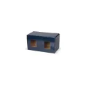 Variante Bleu - Boîte en carton pour 2 mugs avec fenêtre pour cadeau d'entreprise - Duo