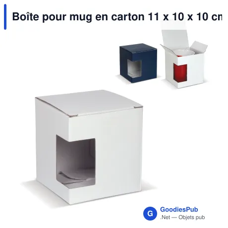 Boîte pour mug en carton 11 x 10 x 10 cm pour cadeau d'entreprise - Mug Box