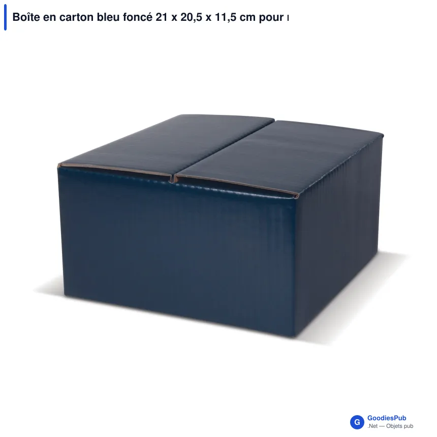 Boîte en carton bleu foncé 21 x 20,5 x 11,5 cm pour mugs - Mug Box - Image 2