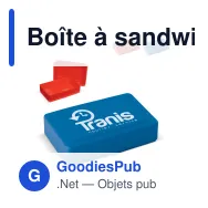 Boîte à sandwich personnalisable 1200 ml en PP avec logo - Rouge ou bleu - Miniature 1