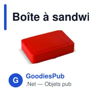 Boîte à sandwich personnalisable 1200 ml en PP avec logo - Rouge ou bleu - Miniature 2