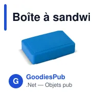 Boîte à sandwich personnalisable 1200 ml en PP avec logo - Rouge ou bleu - Miniature 3