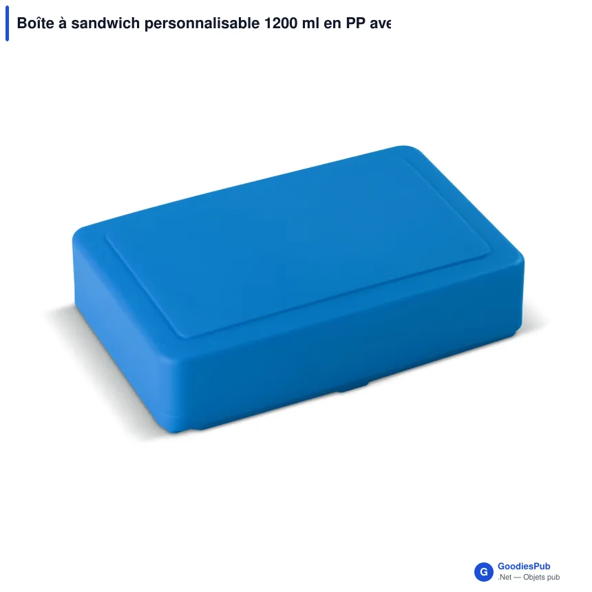 Boîte à sandwich personnalisable 1200 ml en PP avec logo - Rouge ou bleu - Image 3