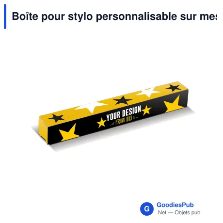 Boîte pour stylo personnalisable sur mesure en carton avec logo - Full Color