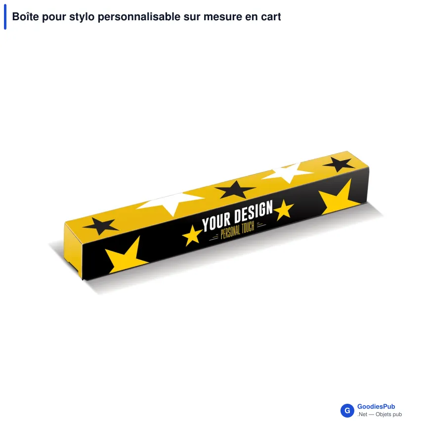 Boîte pour stylo personnalisable sur mesure en carton avec logo - Full Color - Image 1