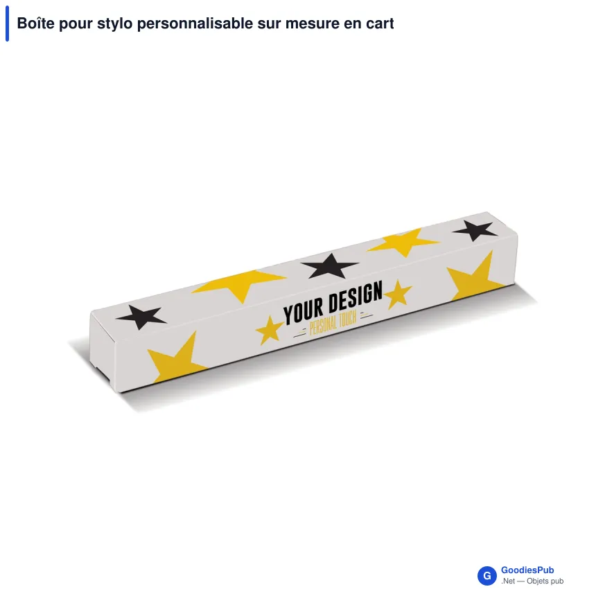 Boîte pour stylo personnalisable sur mesure en carton avec logo - Full Color - Image 2