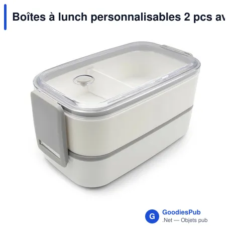 Boîtes à lunch personnalisables 2 pcs avec logo | Cash