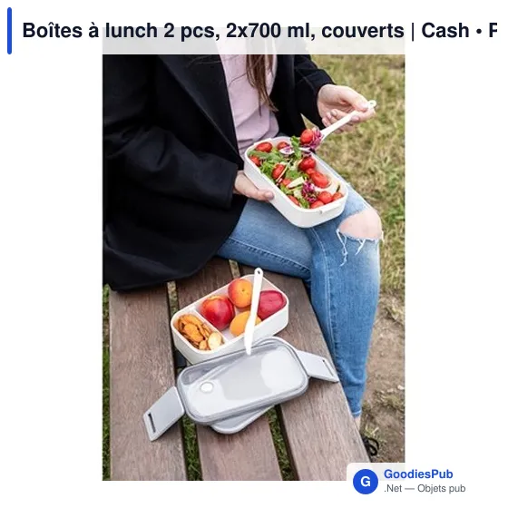 Boîtes à lunch personnalisables 2 pcs avec logo | Cash - Image 2