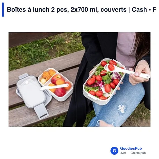 Boîtes à lunch personnalisables 2 pcs avec logo | Cash - Image 3
