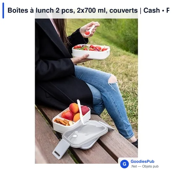 Boîtes à lunch personnalisables 2 pcs avec logo | Cash - Image 4