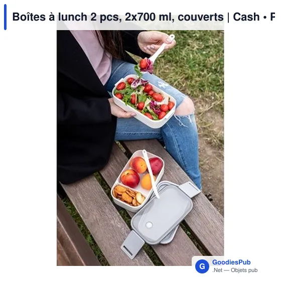 Boîtes à lunch personnalisables 2 pcs avec logo | Cash - Image 5