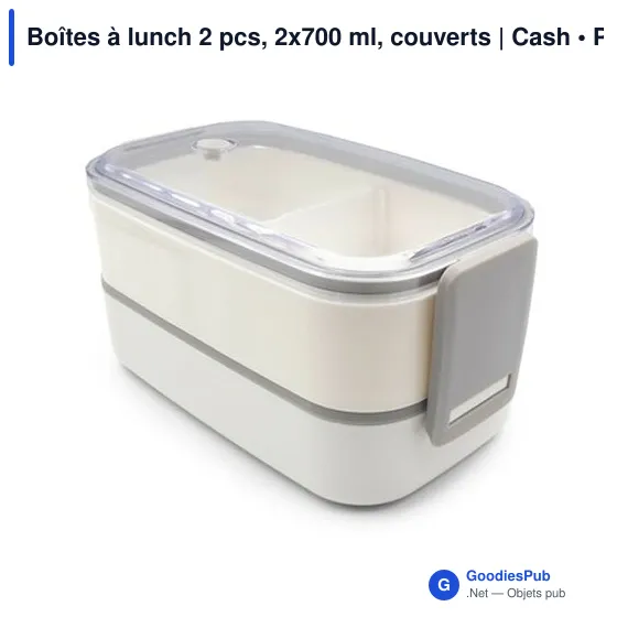 Boîtes à lunch personnalisables 2 pcs avec logo | Cash - Image 6