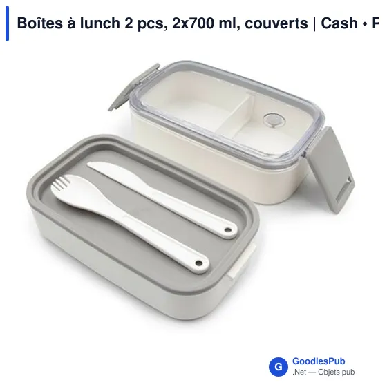Boîtes à lunch personnalisables 2 pcs avec logo | Cash - Image 7