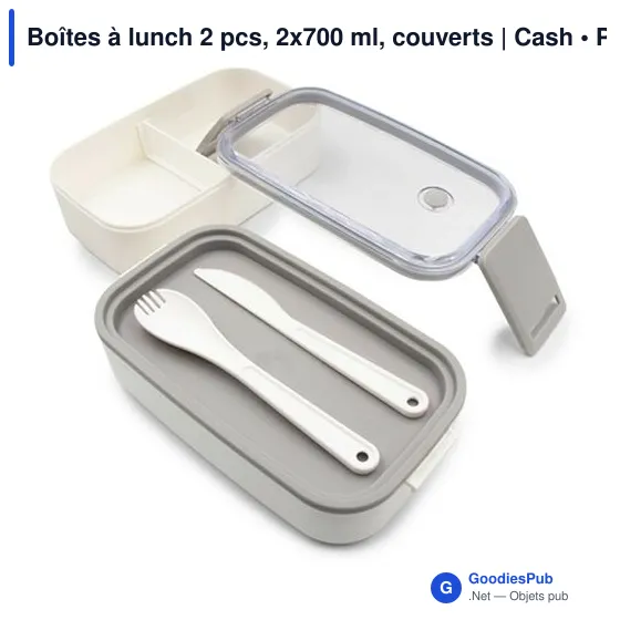 Boîtes à lunch personnalisables 2 pcs avec logo | Cash - Image 8