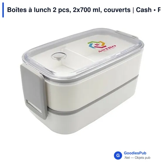 Boîtes à lunch personnalisables 2 pcs avec logo | Cash - Image 9