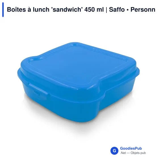 Boîte à lunch personnalisable 450 ml avec logo - Saffo - Image 1