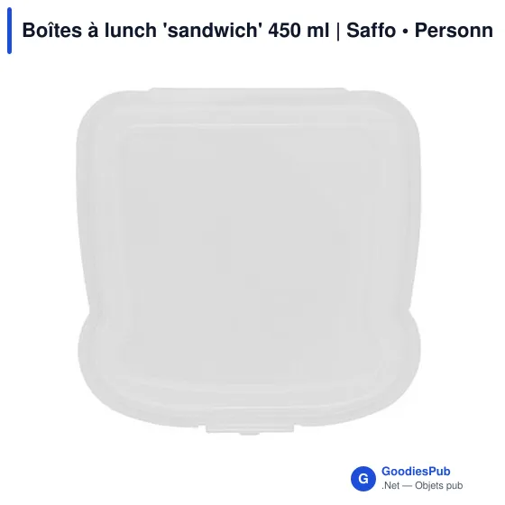 Boîte à lunch personnalisable 450 ml avec logo - Saffo - Image 9