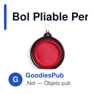 Bol Pliable Personnalisable Baloyn avec Logo pour Animaux - Miniature 1