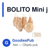 BOLITO Mini jeu de quilles en pin - Miniature 1