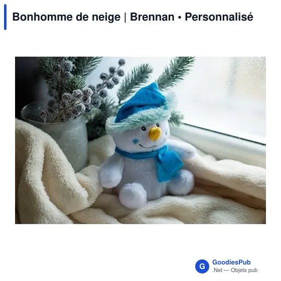 Peluche Bonhomme de Neige personnalisable avec logo - Brennan - Image 2