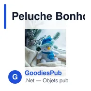 Peluche Bonhomme de Neige personnalisable avec logo - Brennan - Miniature 3