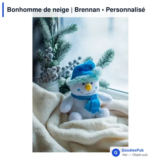 Peluche Bonhomme de Neige personnalisable avec logo - Brennan - Image 3