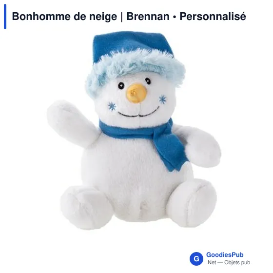 Peluche Bonhomme de Neige personnalisable avec logo - Brennan - Image 4