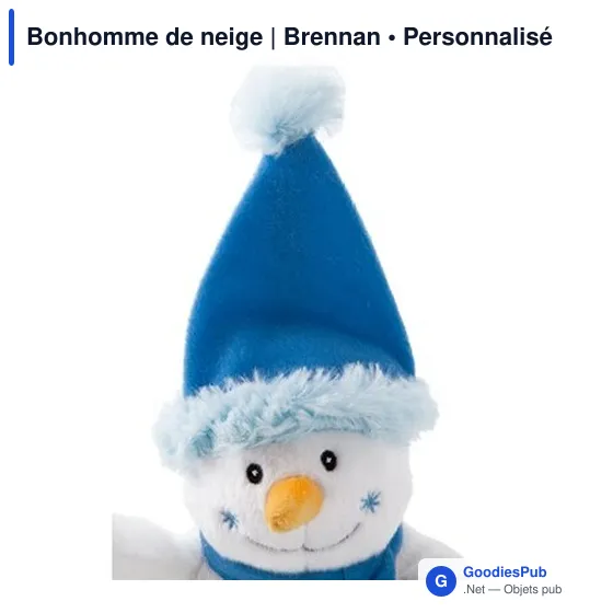 Peluche Bonhomme de Neige personnalisable avec logo - Brennan - Image 5