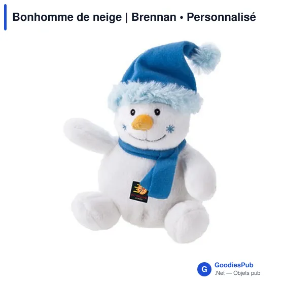 Peluche Bonhomme de Neige personnalisable avec logo - Brennan - Image 6