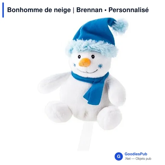 Peluche Bonhomme de Neige personnalisable avec logo - Brennan - Image 7