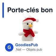 Porte-clés bonhomme de neige en peluche personnalisable avec logo - Miniature 1