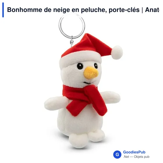 Porte-clés bonhomme de neige en peluche personnalisable avec logo - Image 1