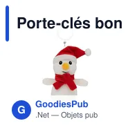 Porte-clés bonhomme de neige en peluche personnalisable avec logo - Miniature 2