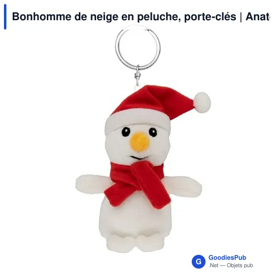 Porte-clés bonhomme de neige en peluche personnalisable avec logo - Image 2