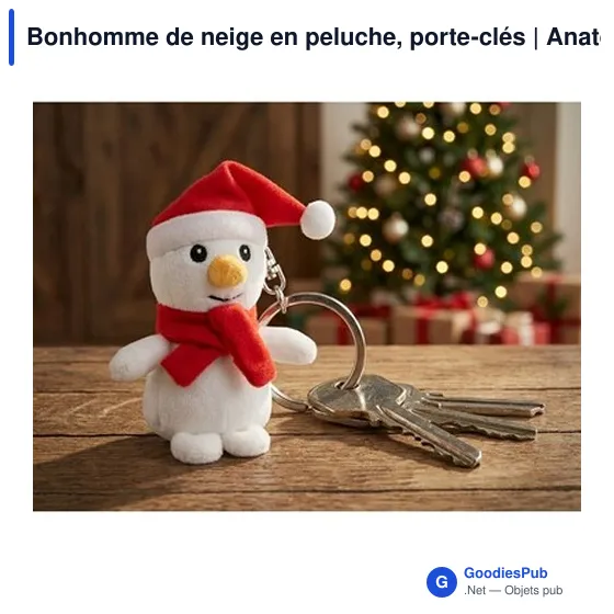 Porte-clés bonhomme de neige en peluche personnalisable avec logo - Image 3