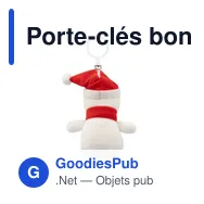 Porte-clés bonhomme de neige en peluche personnalisable avec logo - Miniature 4